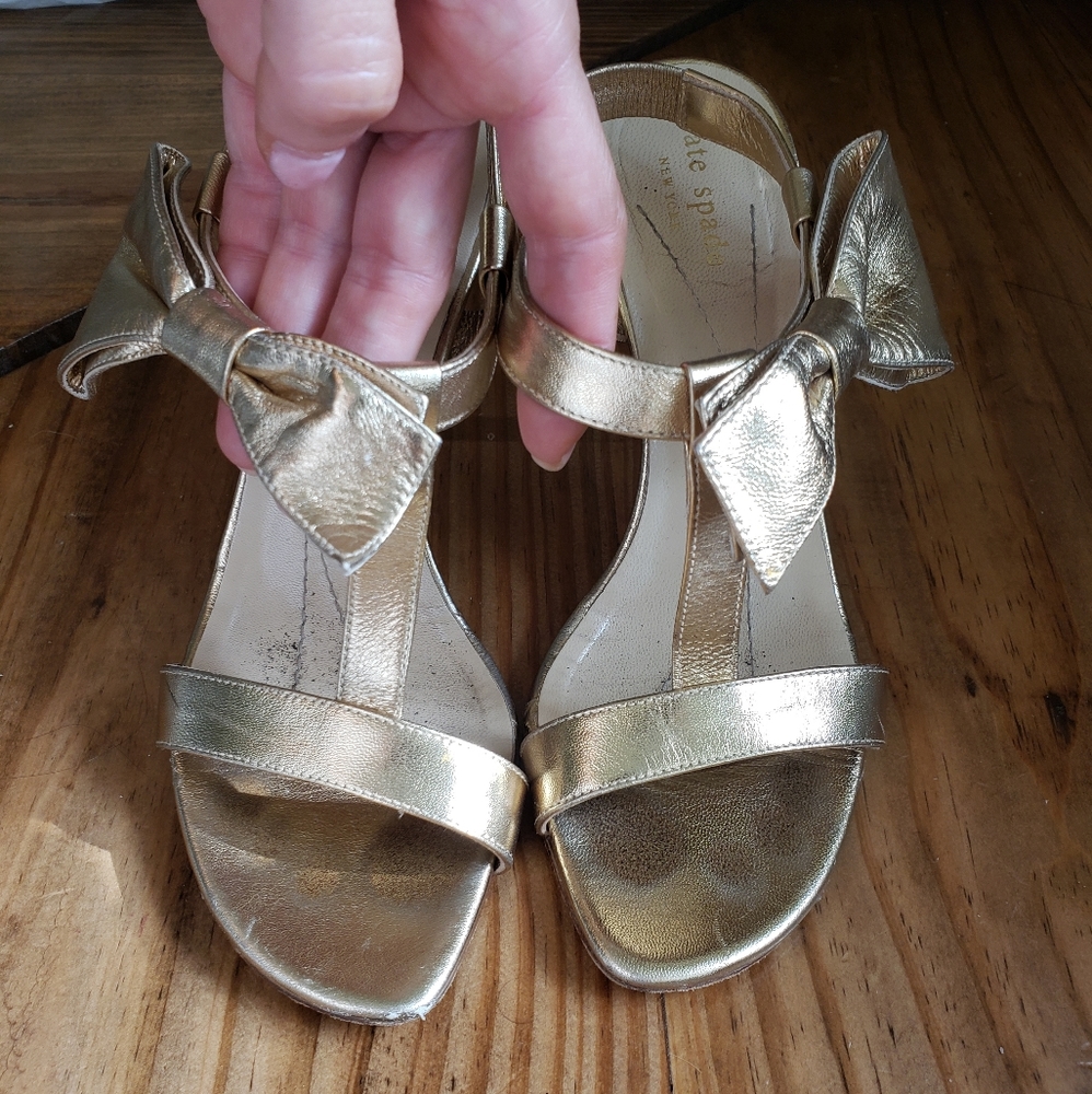 Gold Kate Spade Bow Heels